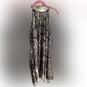 Michael Kors Brown and‎ Tan Paisley Halter Dress Size M